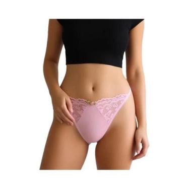 Imagem de Calcinhas De Renda De Cintura Baixa Para Mulheres Com Apliques Florais