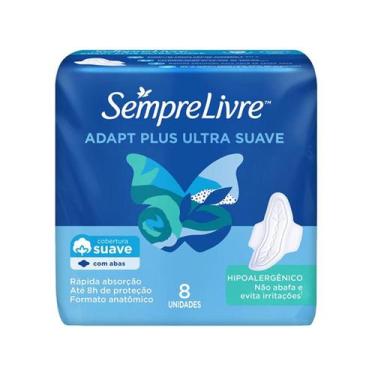 Imagem de Absorvente Cobertura Plus Ultra Suave Com Abas Sempre Livre 8 Unidades