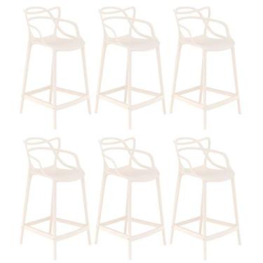 Imagem de Laraz, Kit 6 banquetas médias bancada cozinha Masters Allegra 66 cm