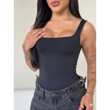 Imagem de Regata Feminina Decote Quadrado Suplex Premium Modelador - Generica, P