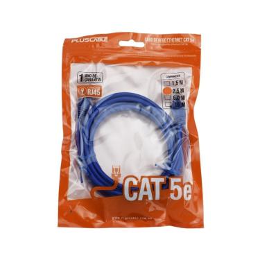 Imagem de Patch Cord Cat5ePC-ETHU25BL Cabo de Rede CAT5E 2,5M com Conectores RJ45 para Uso Reside...
