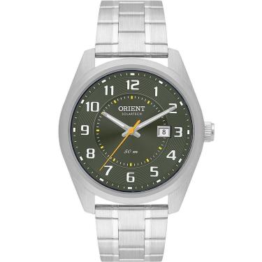 Imagem de Relógio Analógico Masculino MPSS1496E2SX com Pulseira em Aço Inox Energia Solar Visor Verde Musgo