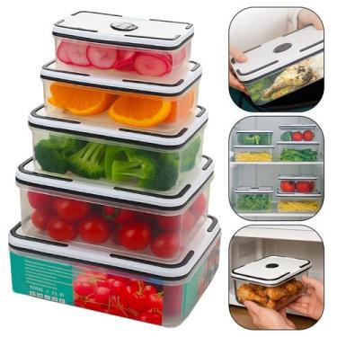 Imagem de Kit 5 Unidades Organizador De Geladeira E Frezzer Hermético Compacto L