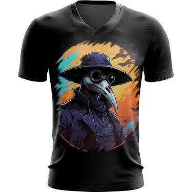 Imagem de Camiseta Gola V Máscara da Peste Negra 14 - Kasubeck Store®, Baby Look