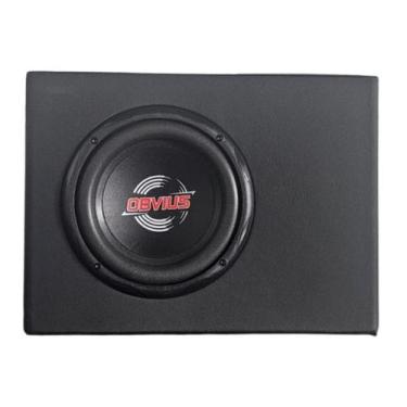 Imagem de Caixa Amplificada Slim Subwoofer 8" Obvius Ativa Grave Carro - Boog