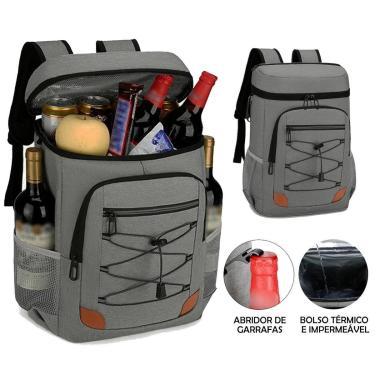Imagem de Mochila Térmica Grande para Latas, Garrafas e Lanches Cooler Resistente Impermeável-Uni...