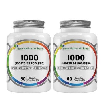 Imagem de Kit 2x Iodo (Iodeto de Potássio) 60 Cápsulas 500mg Flora Nativa-Unissex