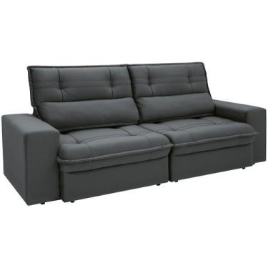 Imagem de Sofá 3 Lugares Retrátil Reclinável Suede Palatino Linoforte, Grafite, 