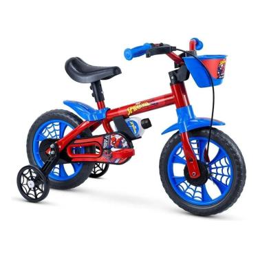 Imagem de Bicicleta Infantil Aro 12 Homem Aranha com Rodinhas - Nathor