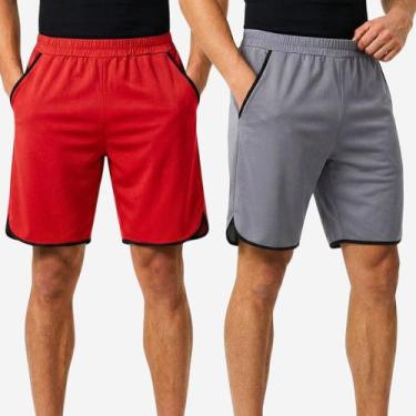 Imagem de Kit 2 Bermudas Masculinas Shorts Esportivo com Bolsos Laterais Leve Co