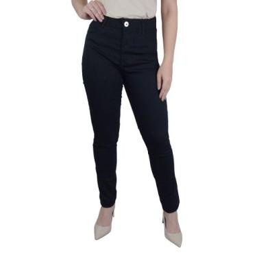 Imagem de Calça Feminina Ouzzare Jeans Skinny Preta - ZZ8007, 44, Preto