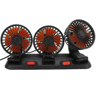 Imagem de Ventilador Triplo Usb Carro Escritorio Escrivaninha Auotomotivo Calor 