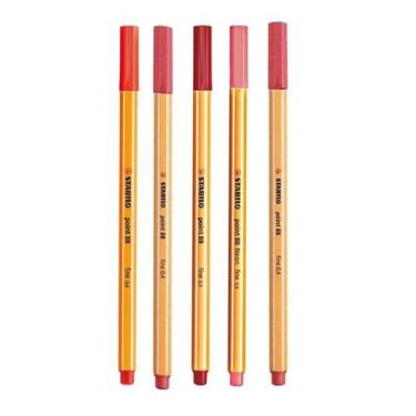 Imagem de Caneta Fineliner 0.4mm Point 88 5 Tons de Vermelho - Stabilo - Tendtud