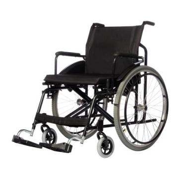 Imagem de Cadeira de rodas obeso (160 Kg) Ortometal, Largura assento 62cm, Preto