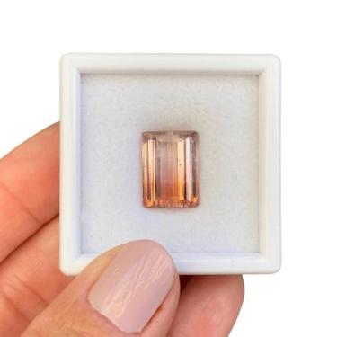 Imagem de Turmalina Bicolor Vermelha Baguete Retangular 10,53ct - ENE2ESE