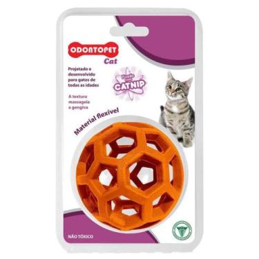Imagem de Brinquedo Odontopet Cat Bola laranja - Fusão com Catnip no material