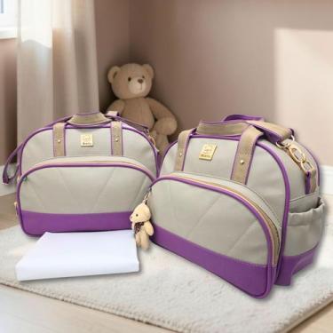 Imagem de Kit Bolsas Bebe Maternidade Classic Enxoval Miellu Bolsas com Trocador