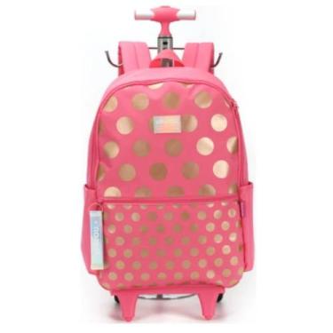 Imagem de Mochila Grande Rodinha Com Alça Escolar Infantil Rosa Up4you