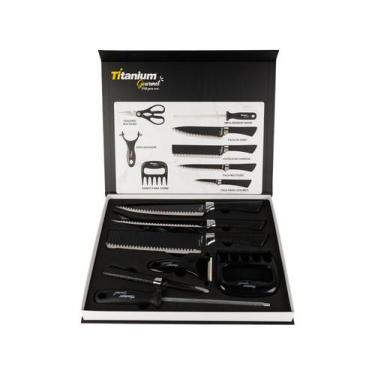 Imagem de Jogo de Facas Titanium 8 Pçs Premium Gourmet Inox Churrasco - Titanium