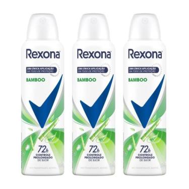 Imagem de Kit 3 Desodorante Antitranspirante Aerosol Feminino Rexona Bamboo 72 h
