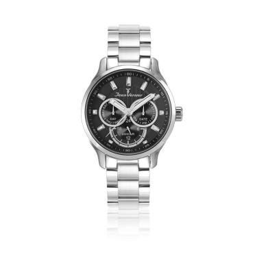 Imagem de Relógio Jean Vernier Vidro Cristal Mineral Caixa Aço Casual-Masculino