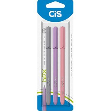 Imagem de Caneta BPX Esferografica 0,7mm, CIS, Blister C/3 Unidades 1 Preta, 1 Rosa e 1 Lilás