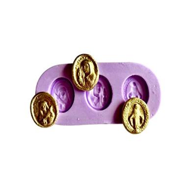 Imagem de Confeitaria dos moldes, F1040 MOLDE DE SILICONE MEDALHA S.FILOMENA, s. CLARA,N.sra DAS GRAÇAS