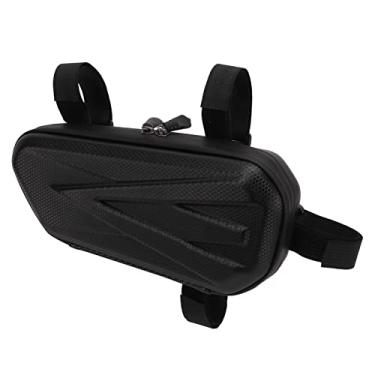 Imagem de Bolsa lateral à prova d'água para motocicleta, armazenamento triangular rígido de EVA com zíperes de vedação dupla, bagagem universal para bicicleta (preto)