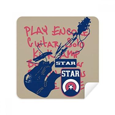 Imagem de Instrumentos musicais de guitarra, estampa de rabiscos, tecido de camurça, 2 unidades