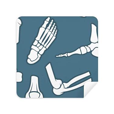 Imagem de Óculos de ilustração de desenho animado azul esqueleto humano pano de limpeza de tela de telefone tecido de camurça 2 peças