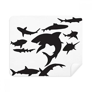 Imagem de Pano de limpeza de biologia de tubarão azul oceano preto 2 peças tecido de camurça