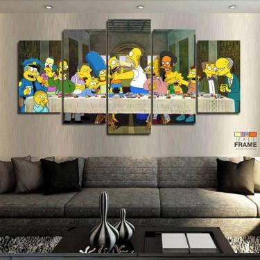 Imagem de Quadros Simpsons Santa Ceia 63x130mt em Tecido