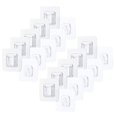 Imagem de Amigold Kit 10 Ganchos Adesivo de Encaixe Transparente Multiuso