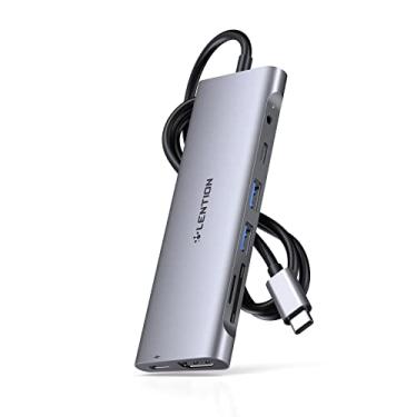 Imagem de LENTION 3.3 PÉS Cabo Longo USB C Hub com 4K HDMI, 2 USB 3.0, Card Reader, Aux, Type C Dado/Carregamento 2023-2016 MacBook Pro, Mac Air/Surface, Adaptador de Driver Estável (CB-C37, Cinza Espacial)