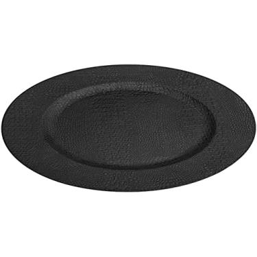 Imagem de Sousplat De Plástico Couro Preto 33cm Lyor Preto No Voltagev