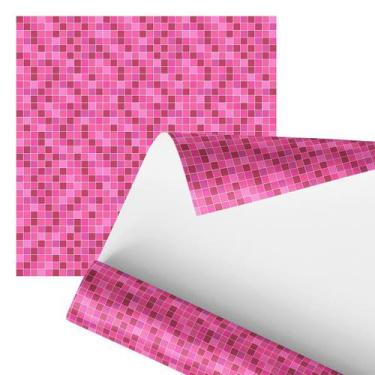 Imagem de Papel De Parede Adesivo Azulejo Pastilha Rosa Pink 2,80M - Plimshop