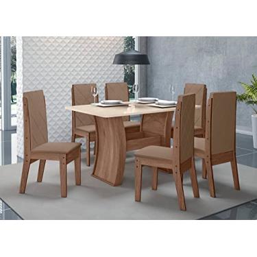 Imagem de CONJUNTO SALA DE JANTAR ATENAS 1,35 COM 6 CADEIRAS AMÊN 73B