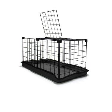 Imagem de Cercado para Porquinho da Índia 30x60x30cm com Teto e Tapete Bandeja Higiênico Aramado Pet Preto