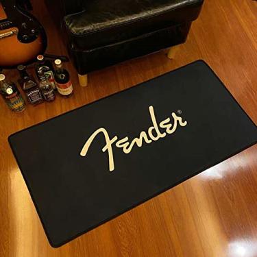 Imagem de SHENGANG Fender Guitarra Flanela Tapete Estampado Área de Sala Tapete de Piso Para Sala De Estar Quarto Decorativo De Casa, 1,50x100cm