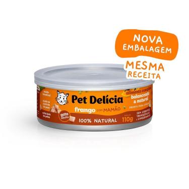 Imagem de Racao Umida Pet Delicia Gatos Frango com Mamao - 110g