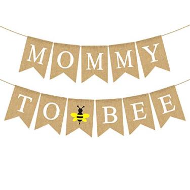 Imagem de Rainlemon Jute Burlap Mommy to Be Banner Bumble Bee Tema Menino Menina Chá de Bebê Festa Decoração Suprimento