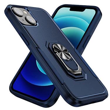 Imagem de Caixa Iphone13 Mini (5.4),caixa à prova de choque de grau militar com [suporte de toque giratório 360°] [proteção de tela de vidro temperado ] Iphone 13(5.4) caixa para serviço pesado (Azul)