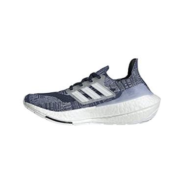 Imagem de adidas Ultraboost 21 Primeblue Running Shoes, Crew Blue/White/Crew Navy, 4 US Unisex Big Kid