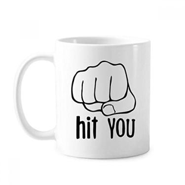 Imagem de Caneca com estampa de gestos personalizada de punho preto cerâmica xícara de porcelana de café louça