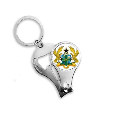 Imagem de Chaveiro abridor de garrafa aparador de unhas com emblema nacional da África de Gana