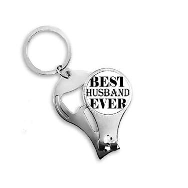Imagem de Best Husband Ever Quote Art Déco Presente Moda Alicate de unha Chaveiro Abridor de Garrafas Cortador