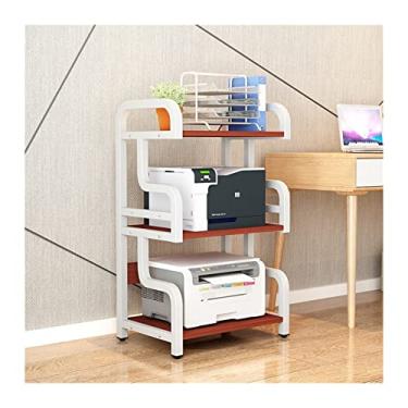 Imagem de KIZQYN Suporte de impressora para casa rack de impressora prateleira de chão mesa copiadora de escritório rack de armazenamento multicamadas tipo agulha impressora de mesa (cor: C-3 camada)