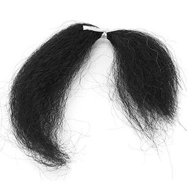 Imagem de Bigode falso, barbas falsas reutilizáveis ​​8g para maquiagem de filme para efeitos especiais(Preto)