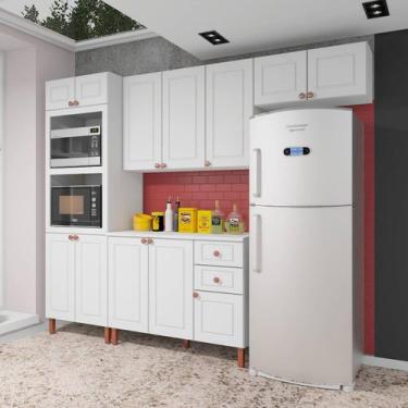 Cozinha Completa Sophie Viena Modulada 5 Peças 340 Cm 12 Portas 3 Gavetas  Com Tampo Branco em Promoção na Americanas