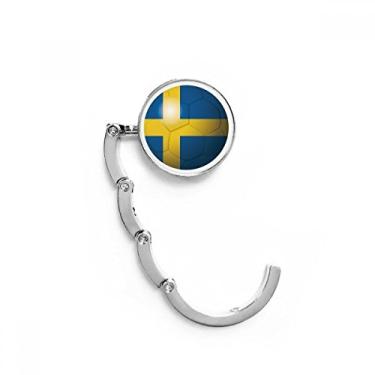 Imagem de Gancho de mesa de futebol americano com bandeira nacional da Suécia com fecho decorativo dobrável